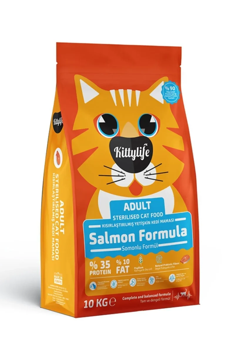 Kittenlife Kısırlaştırılmış Kedi Maması Somonlu 10 Kg Premium Sterilised