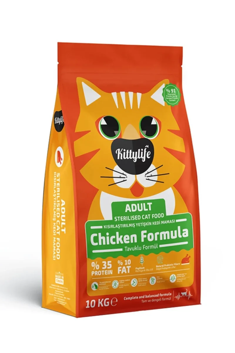 Kittenlife Kısırlaştırılmış Kedi Maması Tavuklu 10 Kg Premium Sterilised